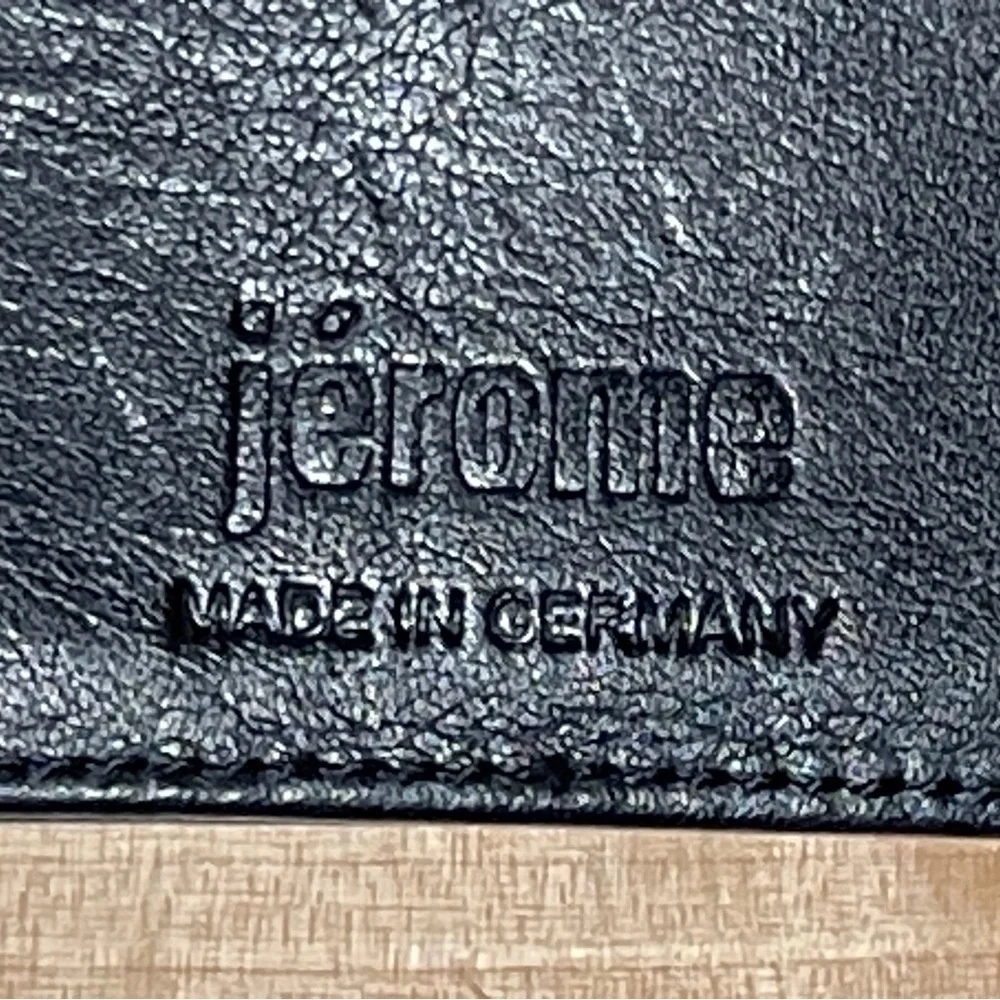 Jrome Studio Black Leather Card Holder Slim Wallet Minimalist Credit Card Case